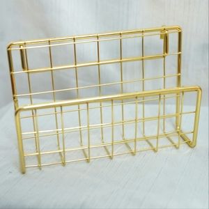 Brass/ Gold Wire Frame Mail Organizer